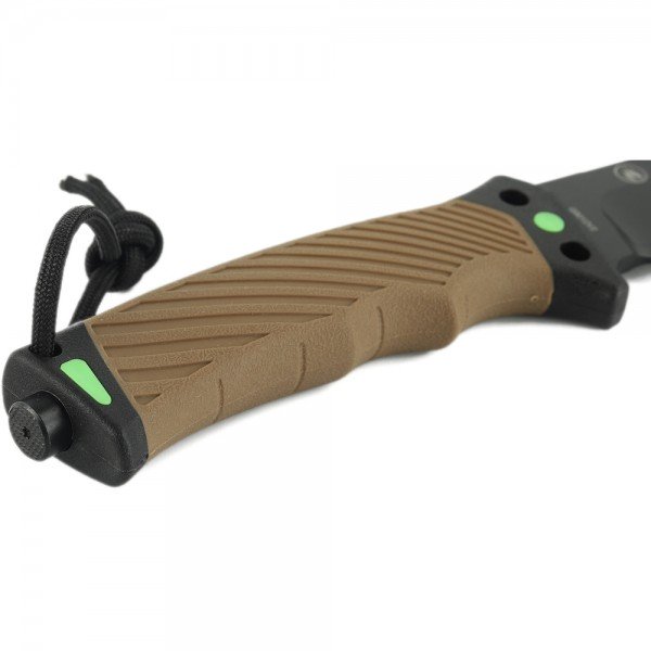 Ніж Ganzo G8012V2-DY коричневий (G8012V2-DY) з паракордом 