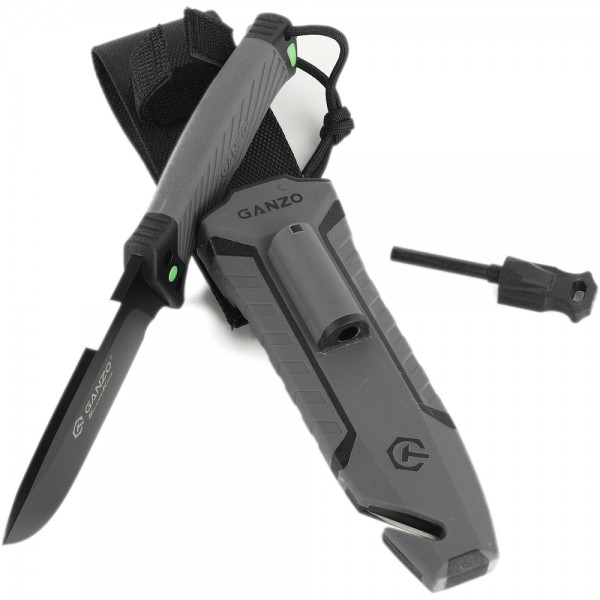 Ніж Ganzo G8012V2-GY сірий (G8012V2-GY) з паракордом 