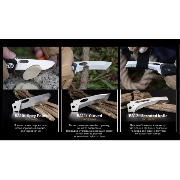 Ніж складаний Roxon S502U, чорний