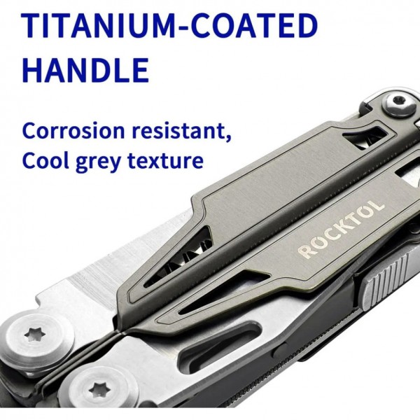 Мультитул Rocktol SK02 19-в-1 з титановим покриттям та нейлоновим чохлом в подарунковій коробці