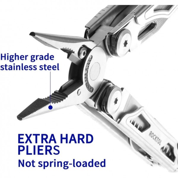 Мультитул Rocktol SK04 22-в-1 з нейлоновим чохлом, кресалом, свистком та бітами
