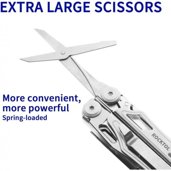 Мультитул Rocktol SK04 22-в-1 з нейлоновим чохлом, кресалом, свистком та бітами