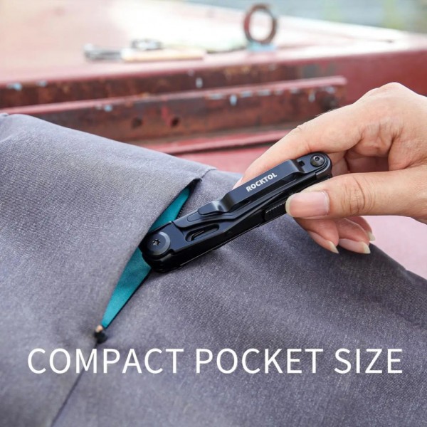 Ніж-мультитул Rocktol ST02B 12-в-1 в шкіряному чохлі