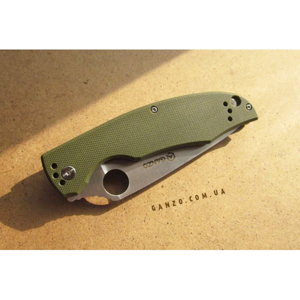 Нож Ganzo G732, зеленый, черный, оранжевый