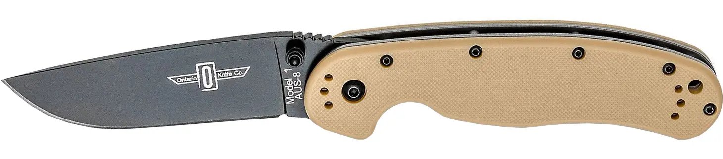 Ніж Ontario Knife RAT I AUS-8 BB Desert Tan