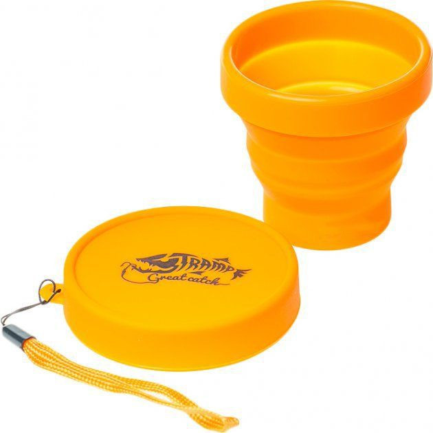 Стакан складаний силіконовий з кришкою 180мл Tramp UTRC-083, orange